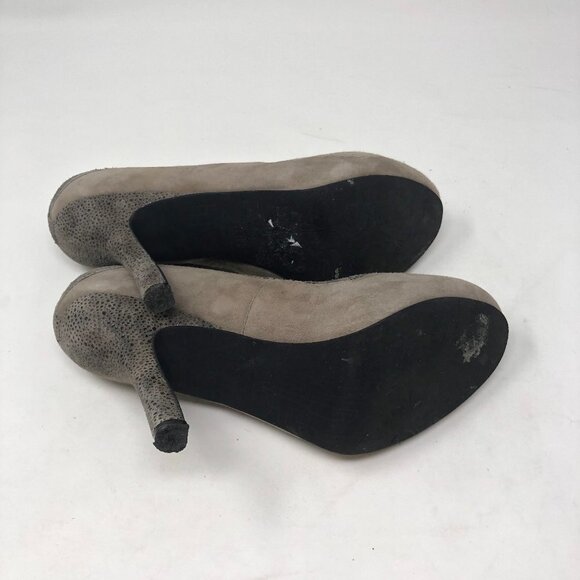 Auri Mink Suede and Sand Pebble Leather Heels 39/9 - Picture 7 of 8